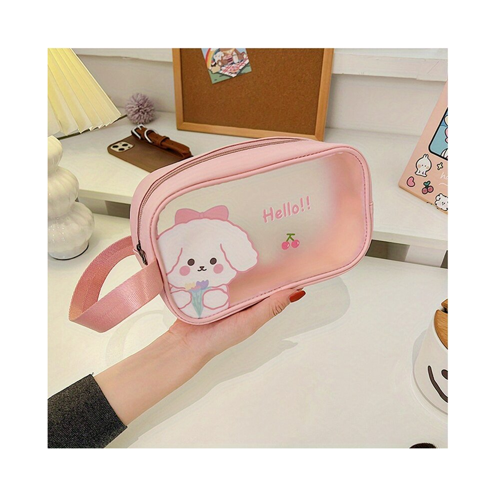 Multicoloured Cartoon Toiletry Bag For Women Men Translucent Pvc Waterproof Makeup Cosmetic Bag Travel Organizer For Accessories & Toiletries