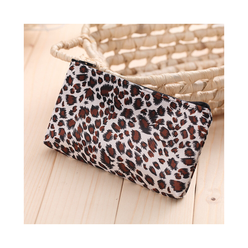 Leopard Print Square Makeup Bag Travel Portable Cosmetic Pouch Toiletry Organizer Storage Bag Zipper Pouch For Women Girls