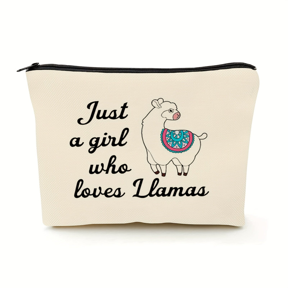Multicoloured Llama For Women Llama Cosmetic Bag Travel Llama For Llama Llama Makeup Bag Who Loves Llamas Cosmetic Bag