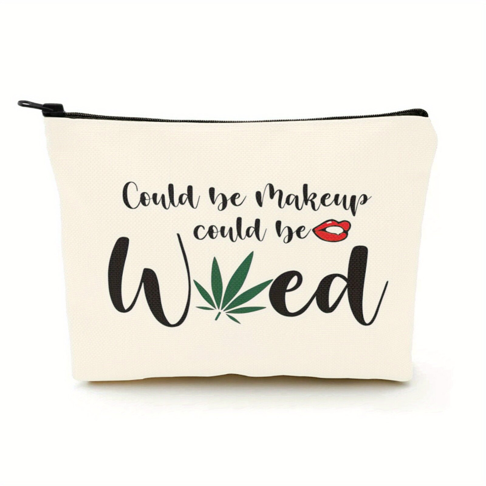 Multicoloured Funny Leaf Makeup Bag Gift For Women Friends Sister Teen Girls Makeup Zipper Pouch Bag Cosmetic Travel Accessories Bag Toiletry Case For Birthday Chri