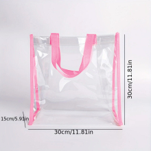 PVC Waterproof Beach Bag Toiletry Bag With Handle Multifunctional Transparent Swimming Makeup Organizer Reusable Portable Storage Bag For Travel Shopp