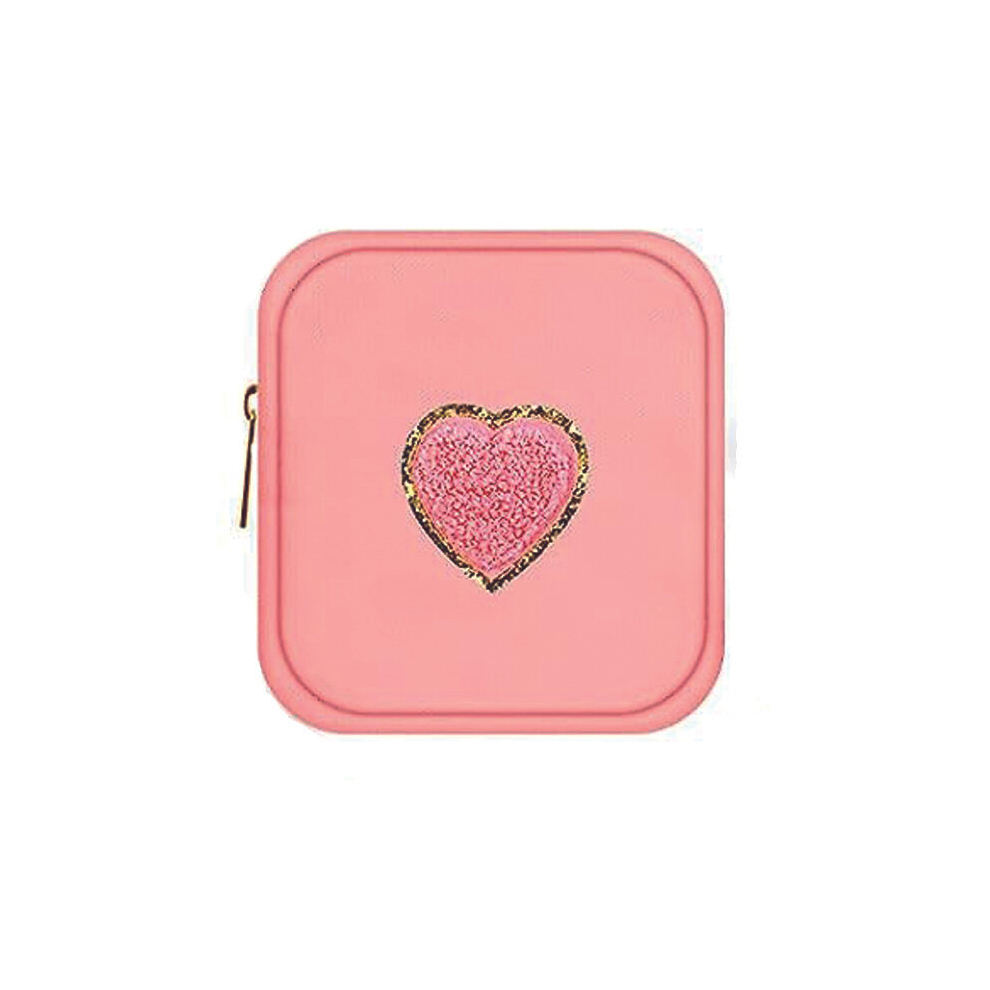 Multicoloured Preppy Patch Period Bag Sanitary Napkin Storage Bag Sanitary Pad Bags For Panty Liners & Tampons Menstrual Cup Pouches Sanitary Pads Organizer With Zi