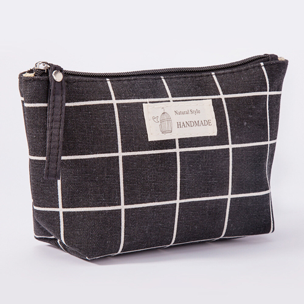 Portable Canvas Makeup Bag with Zipper Perfect for Travel and Daily Use Organize Your Toiletries with Ease