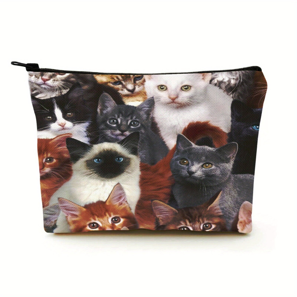 Cosmetic Bags For Women Small Cats Makeup Bag For Purse Travel Toiletry Bag Accessories Organizer Zipper Pouch Gift Idea