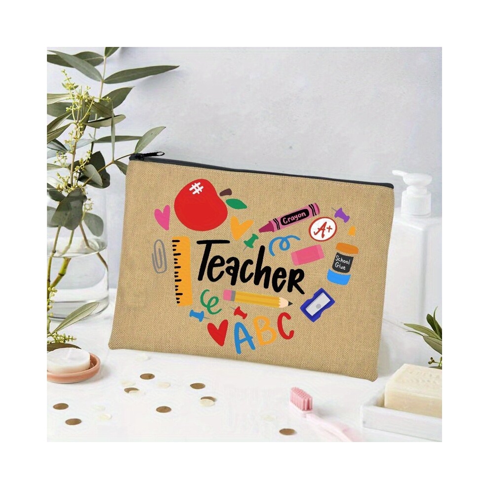Multicoloured Im A Teacher Print Gift For Teacher Makeup Bag Cosmetic Purse Teacher Pouch Zipper Pouches Cosmetic Bag Teachers Storage Bag