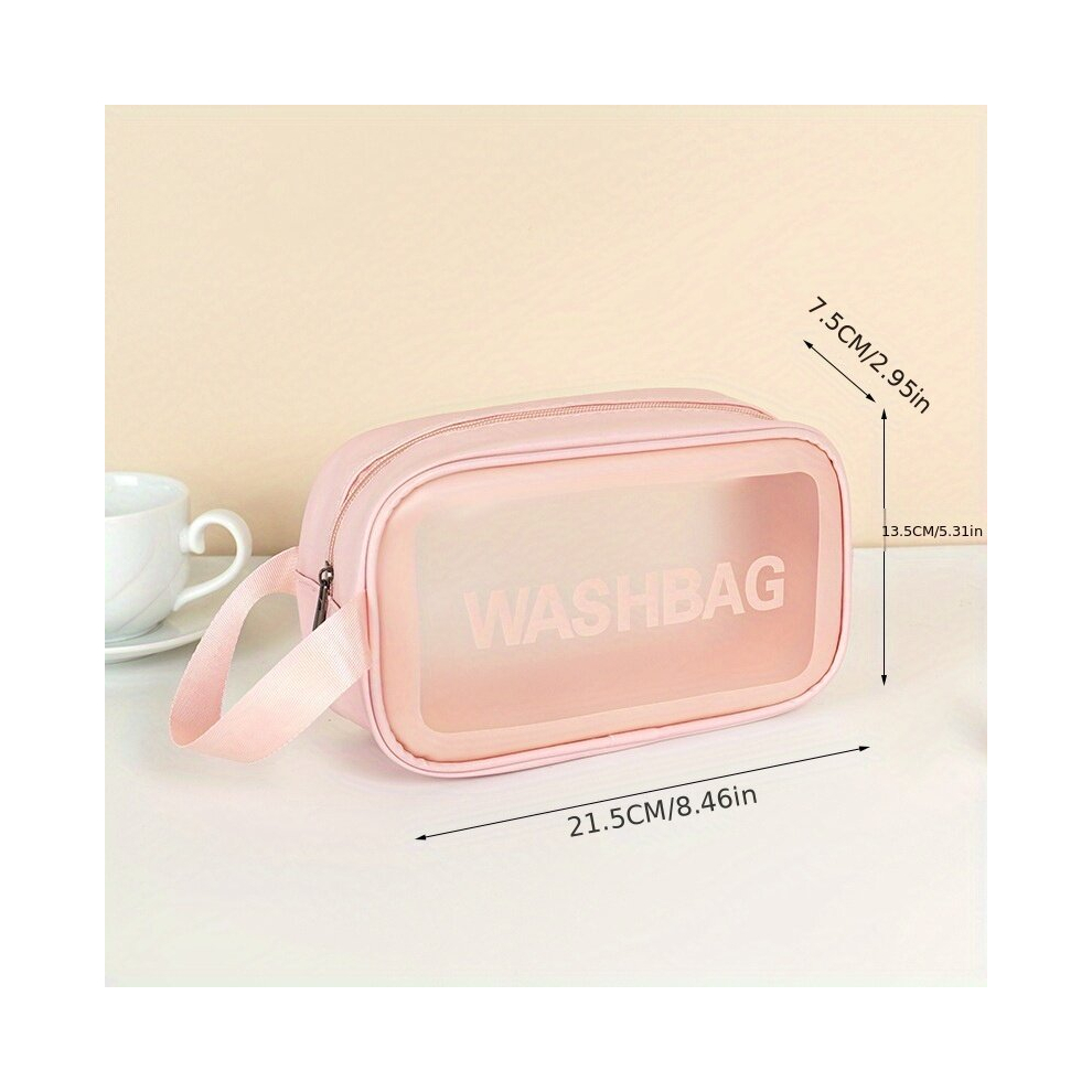 Multicoloured Toiletry Bag For Women Translucent Cosmetic Bag For Women Pvc Watertight Travel Bag With Hanging Handles Portable Travel Bags For Toiletries Daily Car