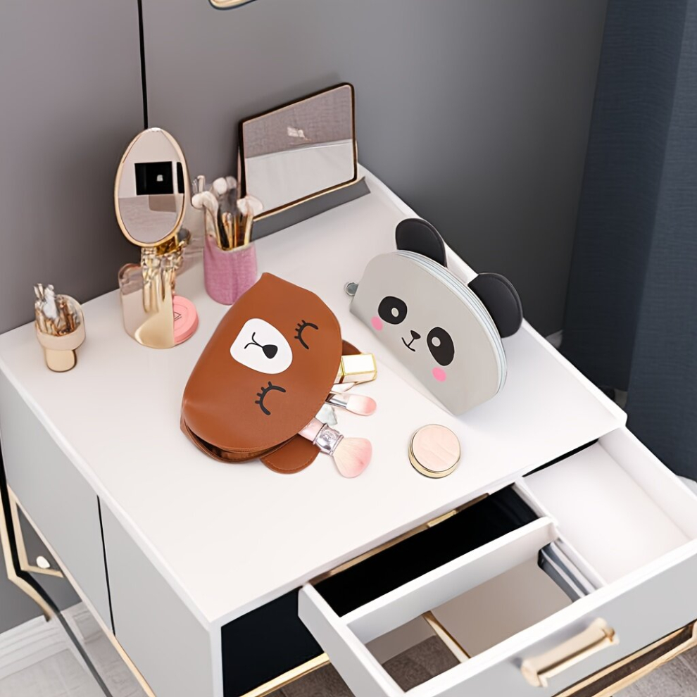 Cartoon Makeup Bag Bear Panda Zipper Makeup Pouch Travel Bag Gift For Women