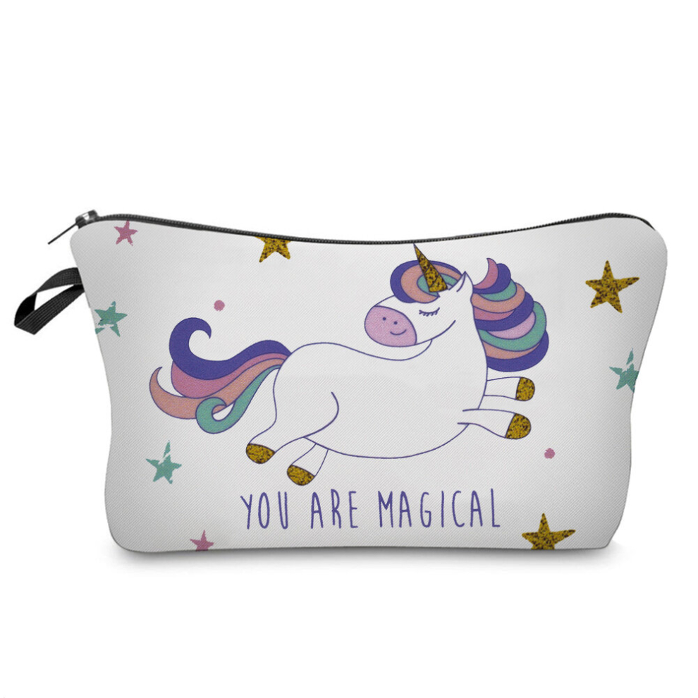 Portable Women Makeup Bag Pug With Tie Pattern Zipper Cosmetic Pouch Travel Toiletry Bag Handbag Durable And