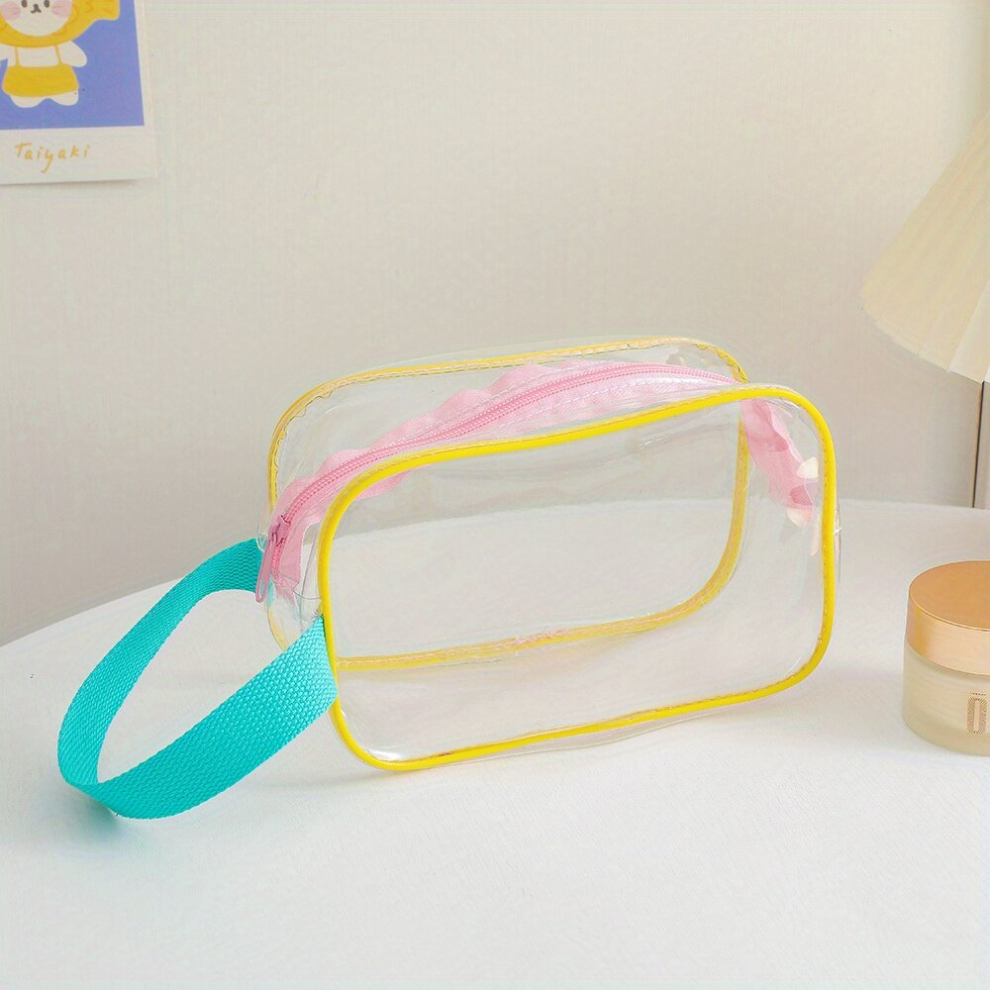 Clear Cosmetic Bag PVC Makeup Bag With Handle For Women Travel Zipper Makeup Organizer Toiletry Bag Ideal Gift