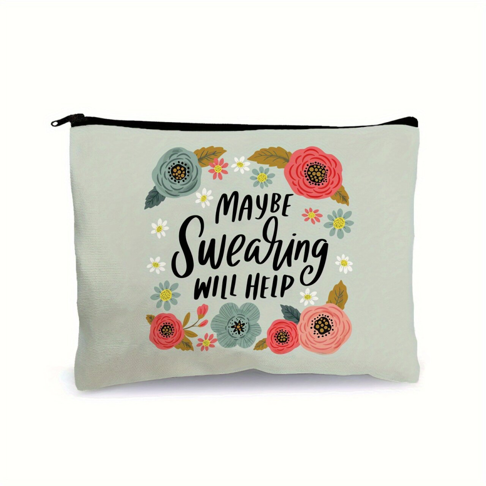 Multicoloured Stylish Vintage Floral Print Carry All Pouch Versatile Zipper Makeup Cosmetic Storage Bag For Cosmetics Coins And More