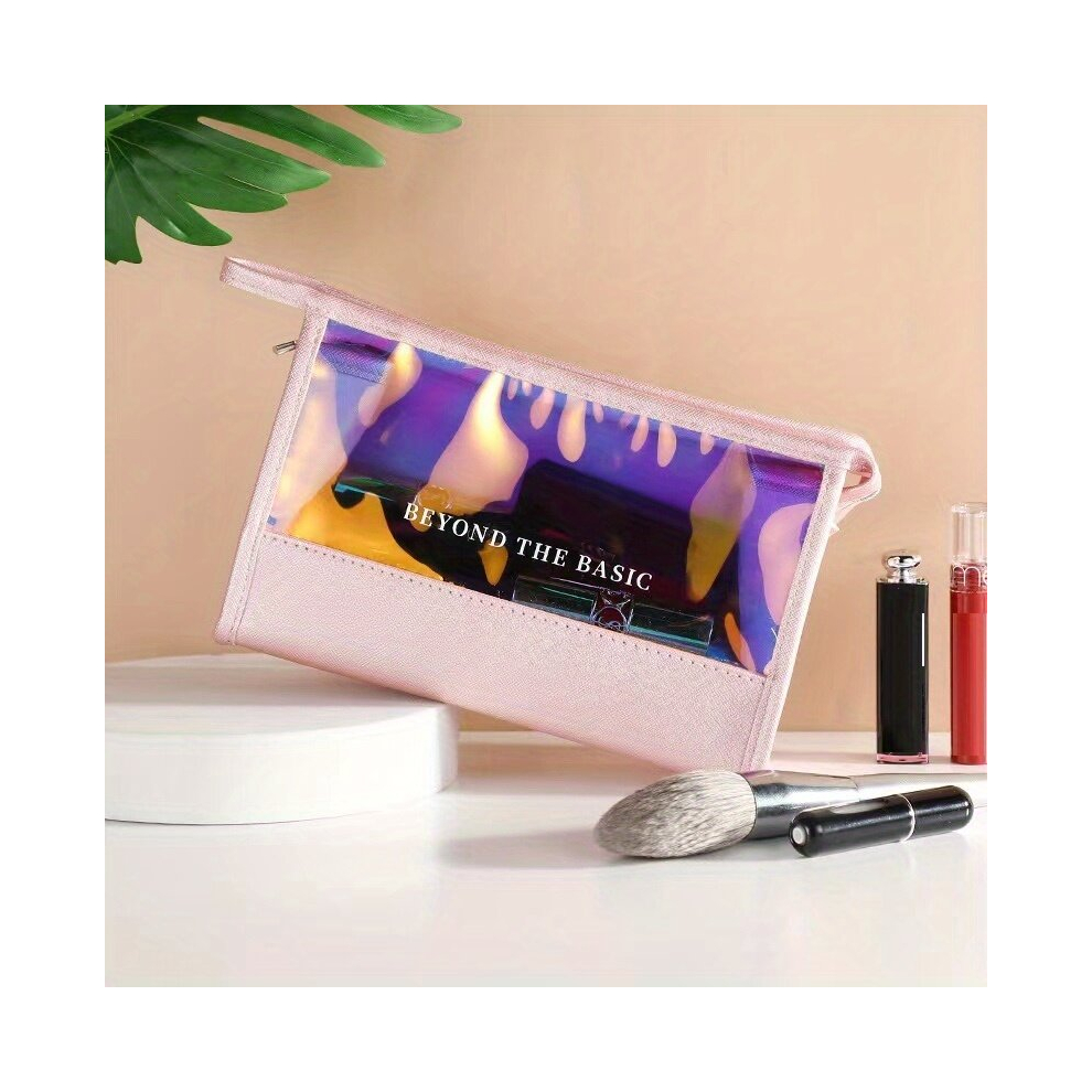 Multicoloured Holographic Makeup Bag For Travel Portable Lazy Laser Makeup Pouch Waterproof Toiletry & Cosmetic Bag For Girls And Women