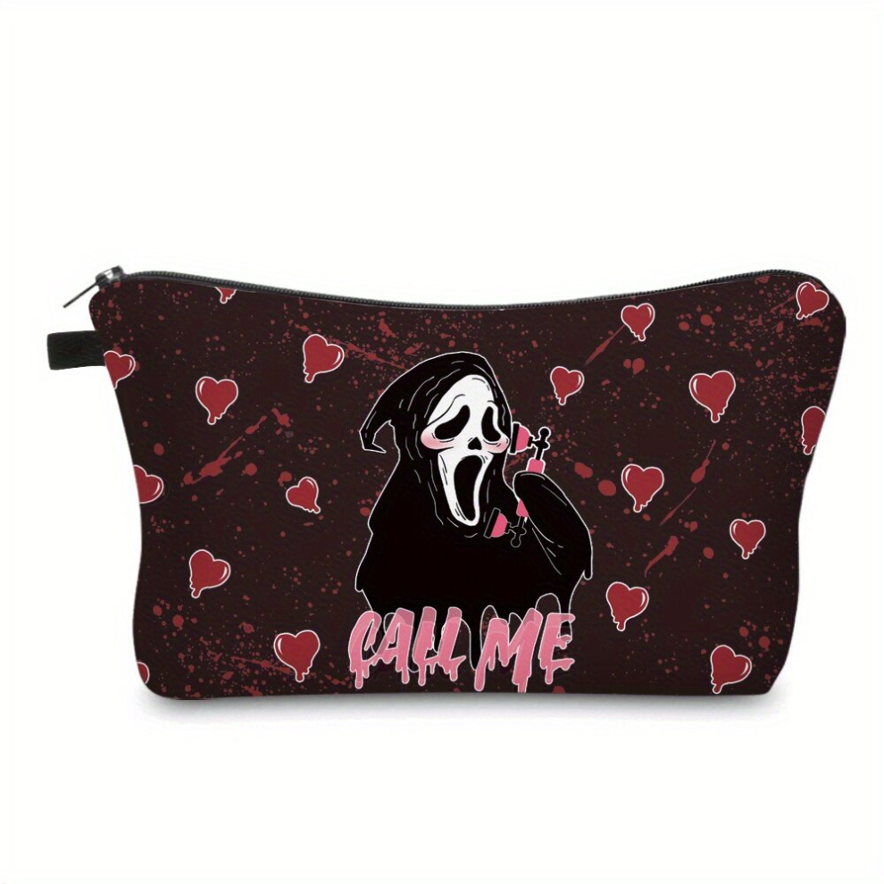 Multicoloured Skull Pattern Makeup Bags Waterproof Cosmetic Bag Roomy Toiletry Pouch Travel Accessories Halloween Gift Holiday Gift For Men And Women