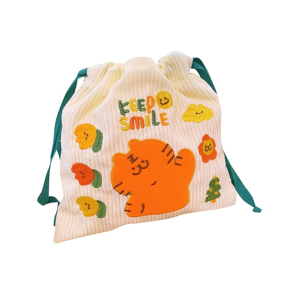 Multicoloured Large Capacity Drawstring Cosmetic Bag Cartoon Makeup Organizer Bag Portable Toiletry Bag For Travel Drawstring Makeup Pouch For Women