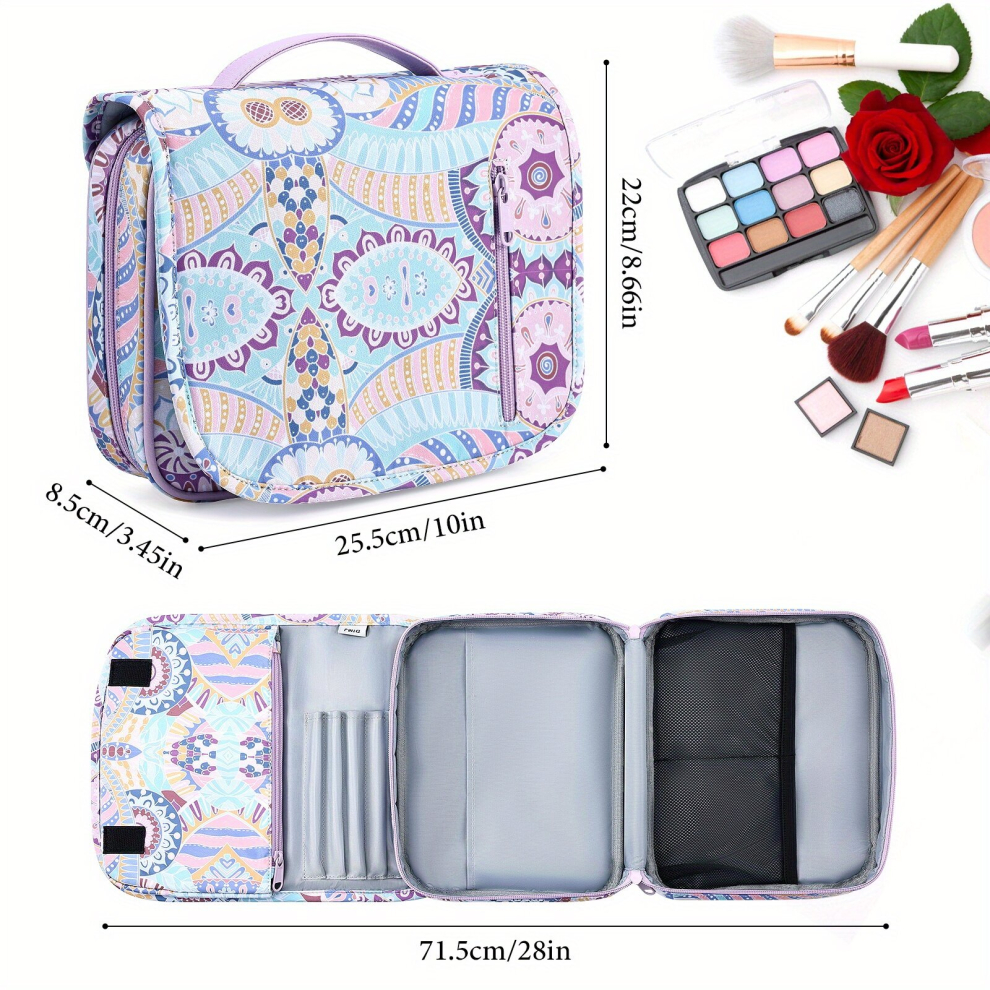 DIMJ Waterproof Makeup Organizer Bag with Separate Spaces for Cosmetics Brushes Jewelry and Toiletries Perfect for Travel and Storage