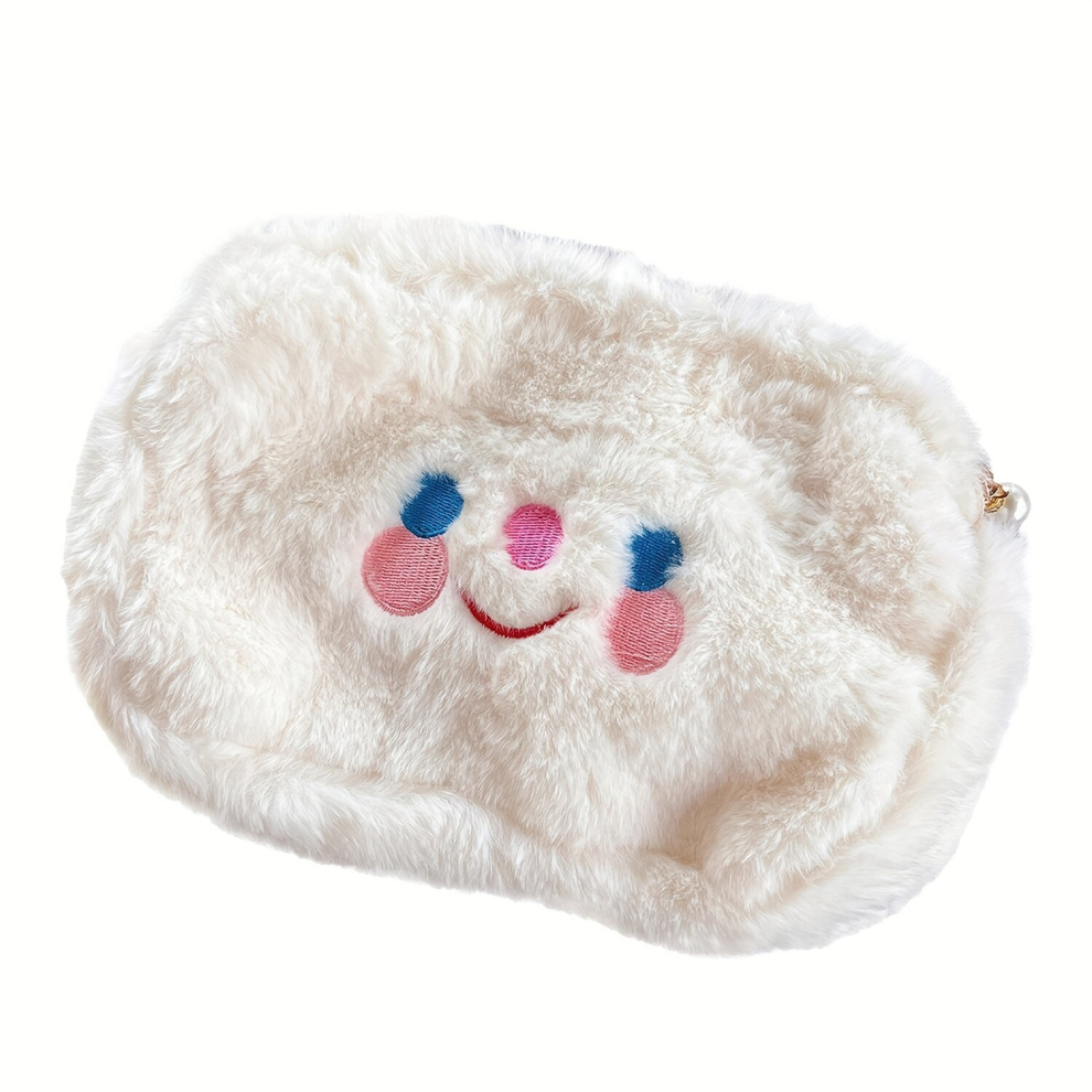Plush Makeup Bag Cartoon Embroidery Zipper Pouch Travel Portable Toiletry Bag Travel Organizer For Women Gift