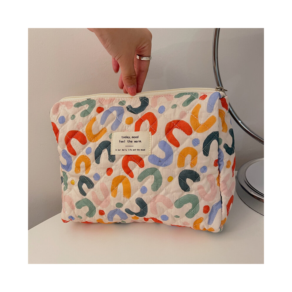 and Convenient Travel Cosmetic Bag Large Capacity Fabric Makeup Bag with Zipper for Women and Girls