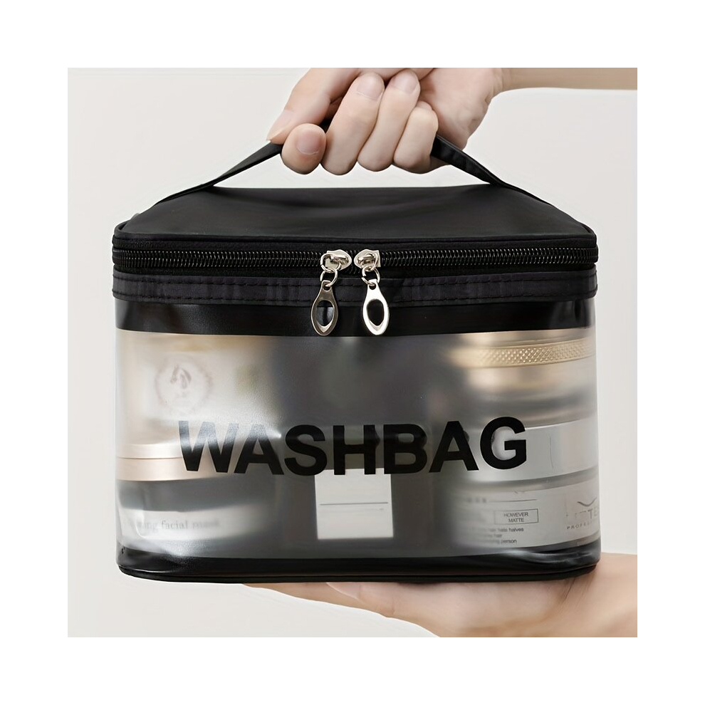 Transparent PVC Large Capacity Waterproof Makeup Bag Portable Womens Travel Toiletry Bag Storage Bag Handbag Bag