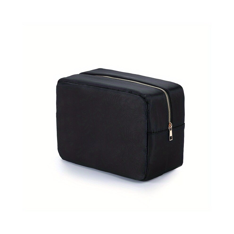 Black Nylon Makeup Bag Travel Cosmetic Bag Organizer Waterproof Makeup Pouch Bag With Zipper For Beauty And Toiletries Travel Toiletry Bag For Women And Gir