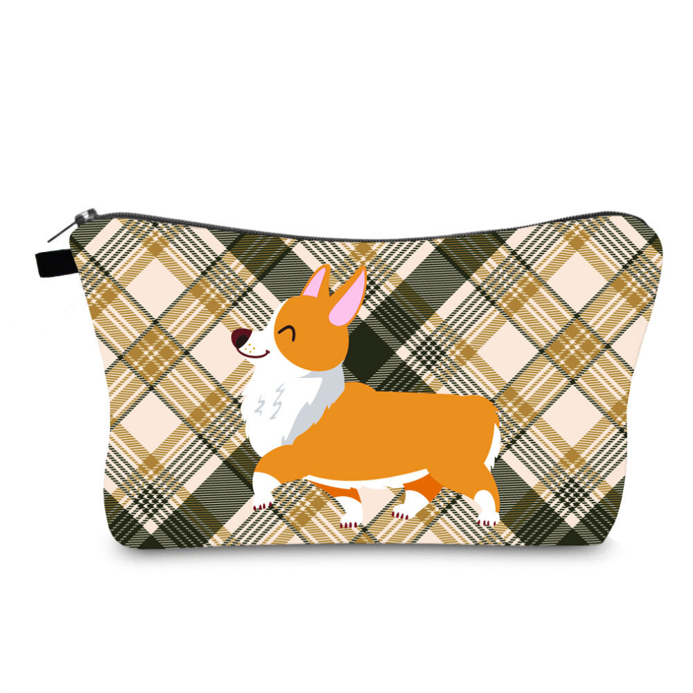 Makeup Bag Funny Corgi Dog Travel Small Cosmetic Bag Organizer Multifunctional Handbag Toiletry Storage Pouch Perfect Birthday Gift For Student Girls