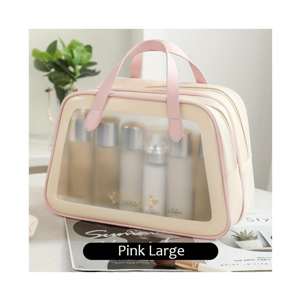 Multicoloured Travel Makeup Bag Double Layer Wet & Dry Separation Cosmetic Bag Portable Toiletry Bag With Handle Make Up Storage Case Organizer For Toiletries