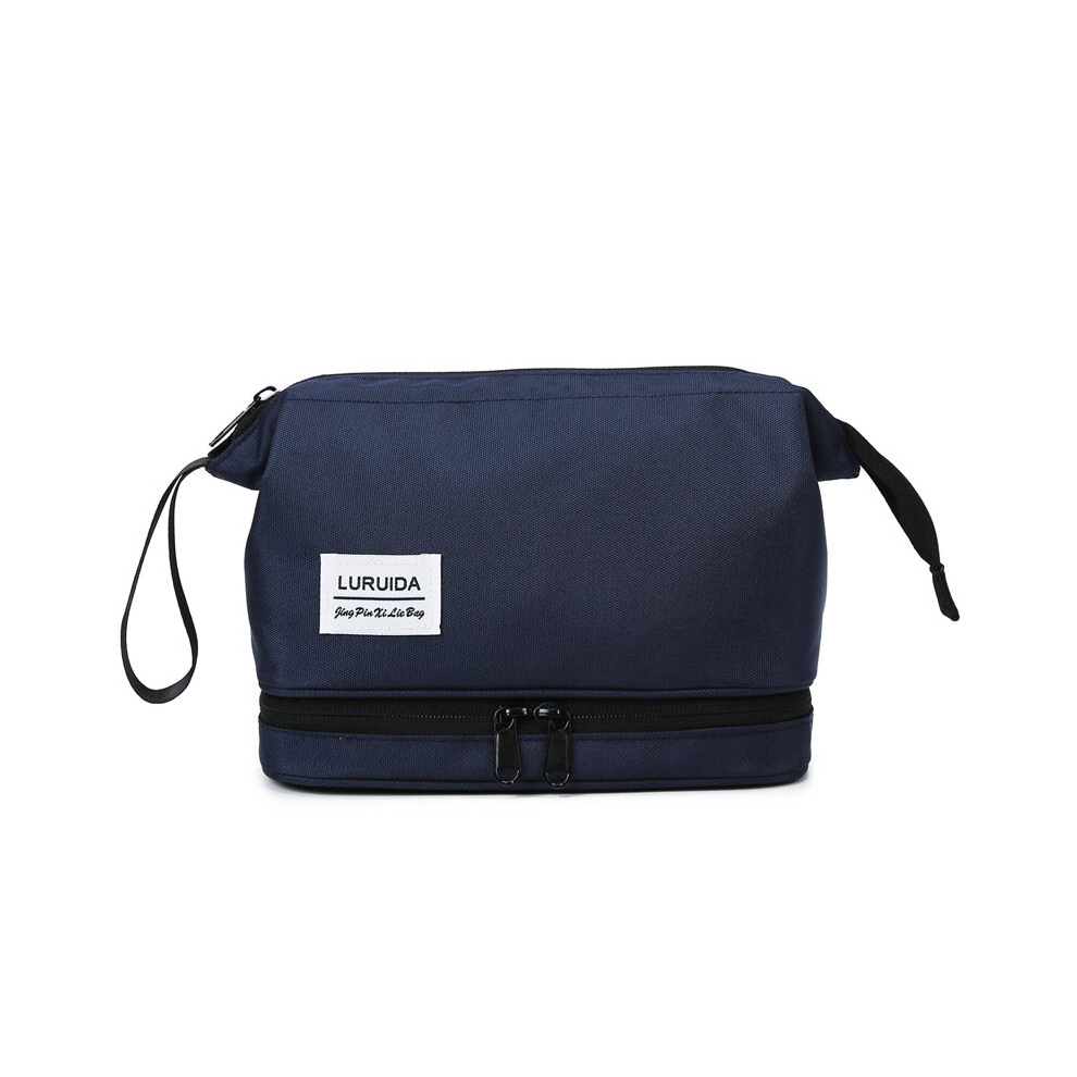 Travel Makeup Bag Double Layer Wet & Dry Separation Cosmetic Bag Portable Toiletry Bag With Zipper Pouch Make Up Storage Case Organizer For Toiletries