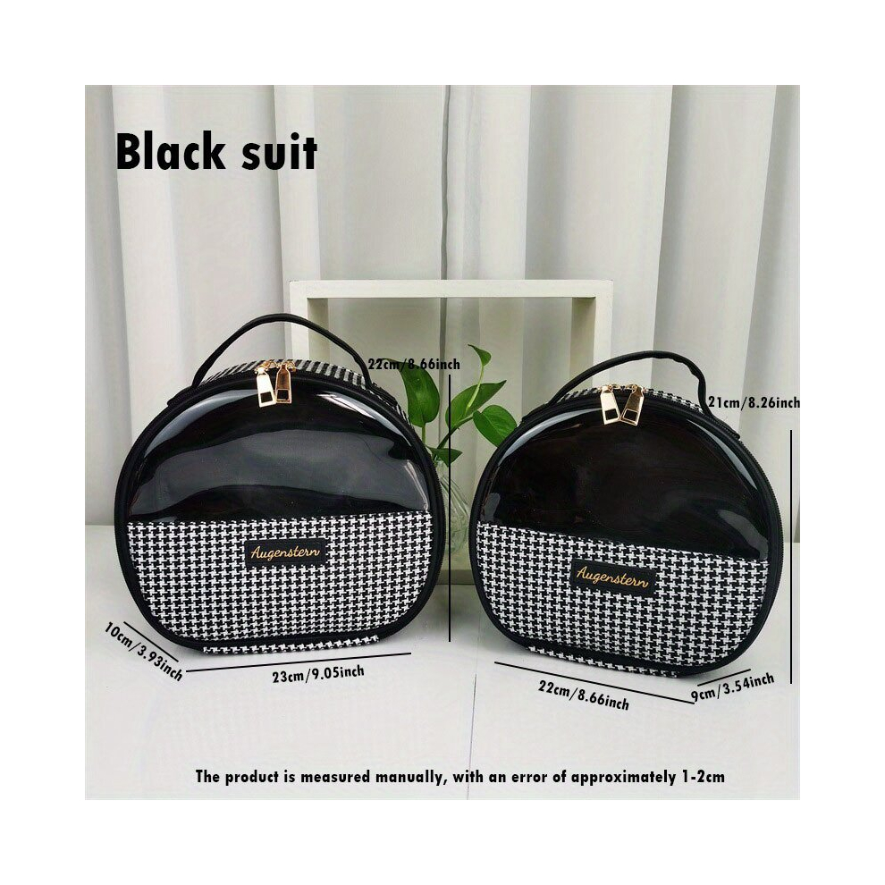 2pcs Makeup Organizer Set High Capacity Professional Artist Cosmetic Storage Bag Portable Stand Up Travel Transparent Cosmetic Organizer For Women And