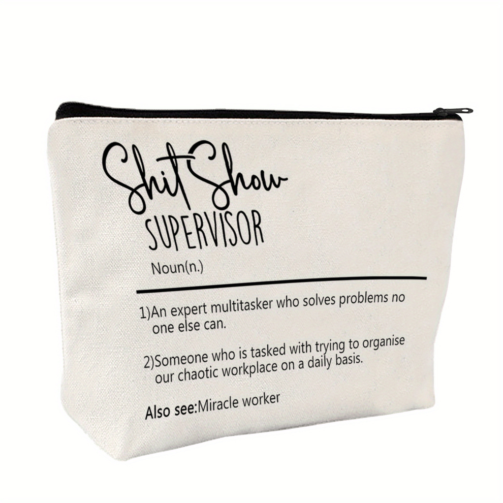 Multicoloured Shit Show Supervisor Bag Portable Cosmetic Bag Makeup Pouch Travel Toiletry Bag For Girls Women