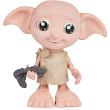 Wizarding World Harry Potter Interactive Dobby - 21.6 cm Moving Ears, Eyes & Arms, Squeezable Hand, Speaks English/French, Includes Sock
