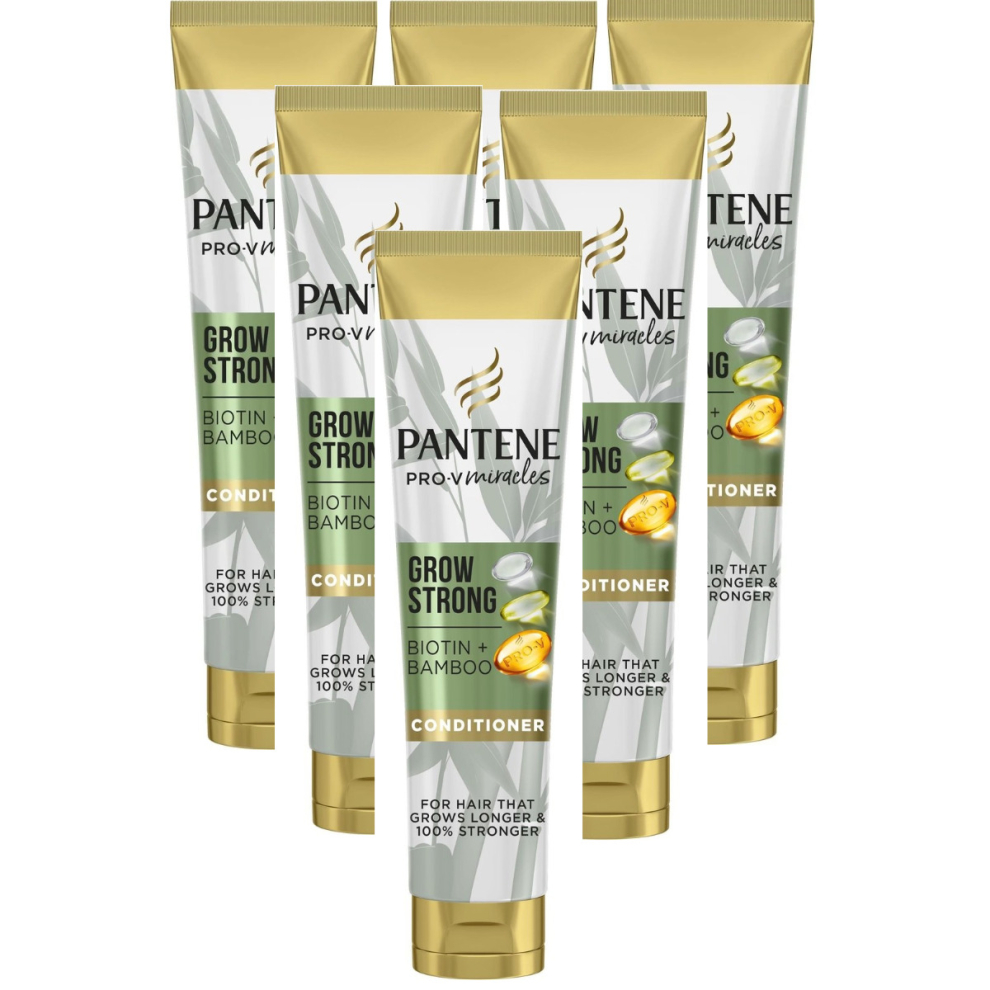 6 x 160ml Pantene Pro-V Grow Strong Conditioner - Biotin + Bamboo