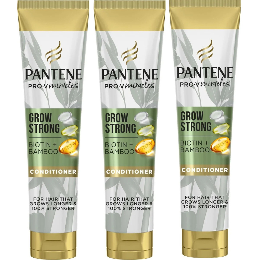 3 x 160ml Pantene Pro-V Grow Strong Conditioner - Biotin + Bamboo