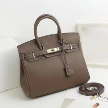 (Dark gray, 30*23*16cm) Ladies Women Leather Handbag Birkin First Layer Cowhide Leather Tote Bag Commuter Crossbody Kelly Handbag