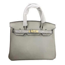 (Pearl white, 30*23*16cm) Ladies Women Leather Handbag Birkin First Layer Cowhide Leather Tote Bag Commuter Crossbody Kelly Handbag