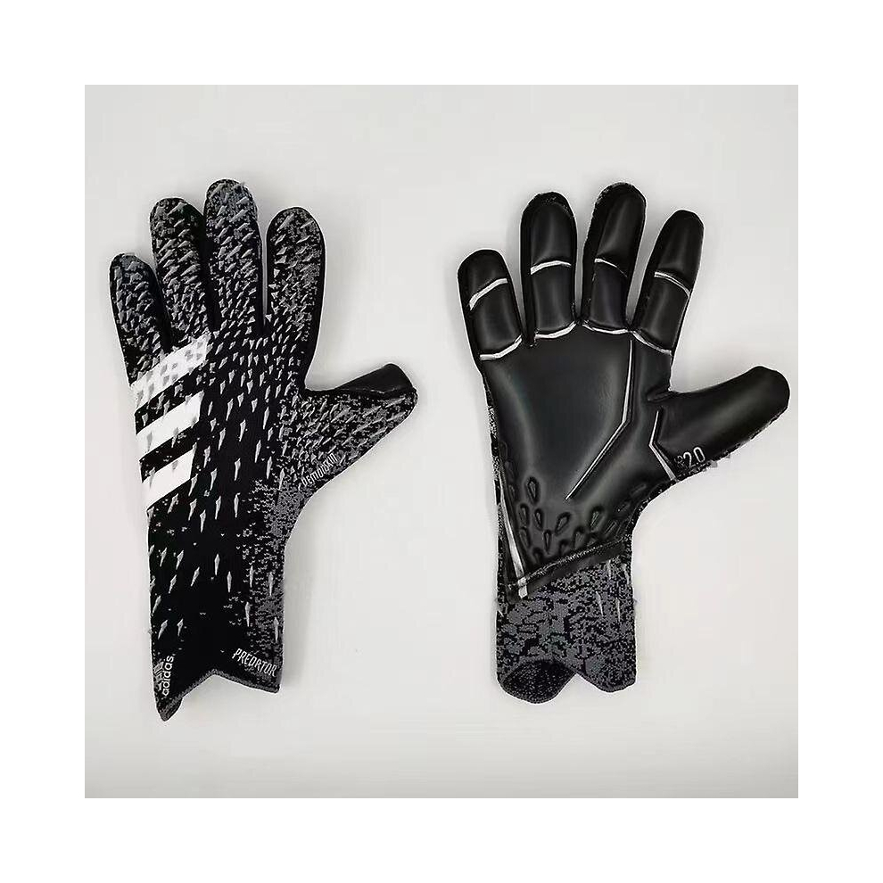 (Black, 8) Goalkeeper Gloves Premium Quality Football Goal Keeper Gloves Finger Protection