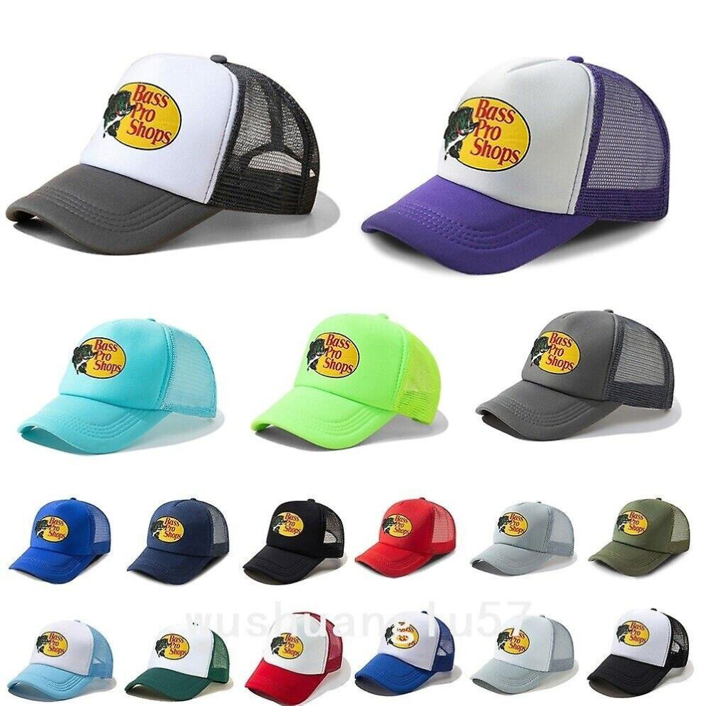 (Red) Bass Pro Shops Hat Outdoor Fishing Baseball Trucker Mesh Cap Red