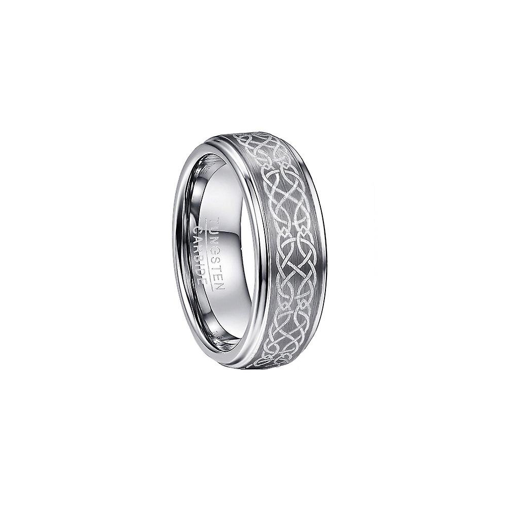 (Laser Celtic Knot Brushed Tungsten Carbide Ring For Men's) Laser ...