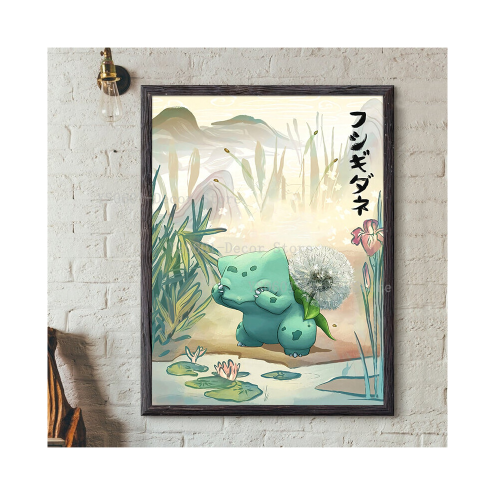 (40x50cm No Frame, 3) Pokemon Peripherals Squirtle Bulbasaur Vaporeon Poster Wall Art Pokemon