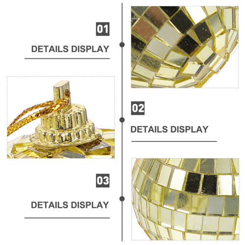 12pcs Disco Decor gold disco Mirror Disco Balls Christmas Tree Hanging Balls 2