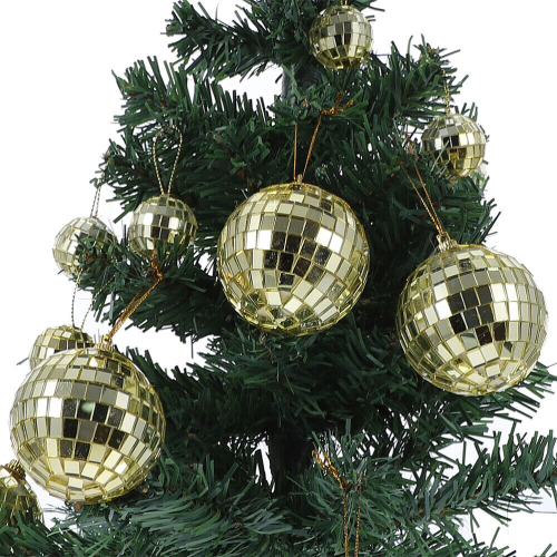 12pcs Disco Decor gold disco Mirror Disco Balls Christmas Tree Hanging Balls 1