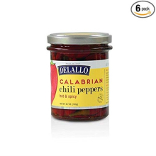 Delallo 279691 6.7 oz Calabrian Chili Peppers, Pack of 6