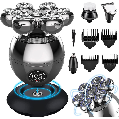 Head Shavers For Bald Men-5-in-1 Electric Head Shaver For Bald Men, Rotary Design Head Shavers, Electric Men's Grooming Kit