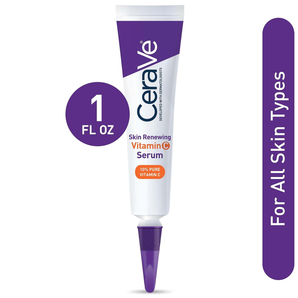 Cerave Vitamin C Serum For Face With Hyaluronic   Skin  And -free Serum  1 Fl Oz