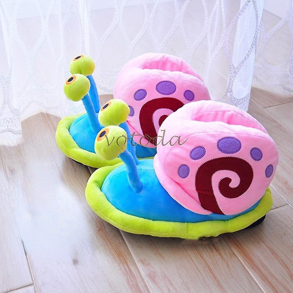 (5) Winter Cartoon Slippers Women Funny Cute Snail Home Plush Shoes Indoor Cozy Flat Slides Furry Warm Cotton Slipper Girl Flip Flop