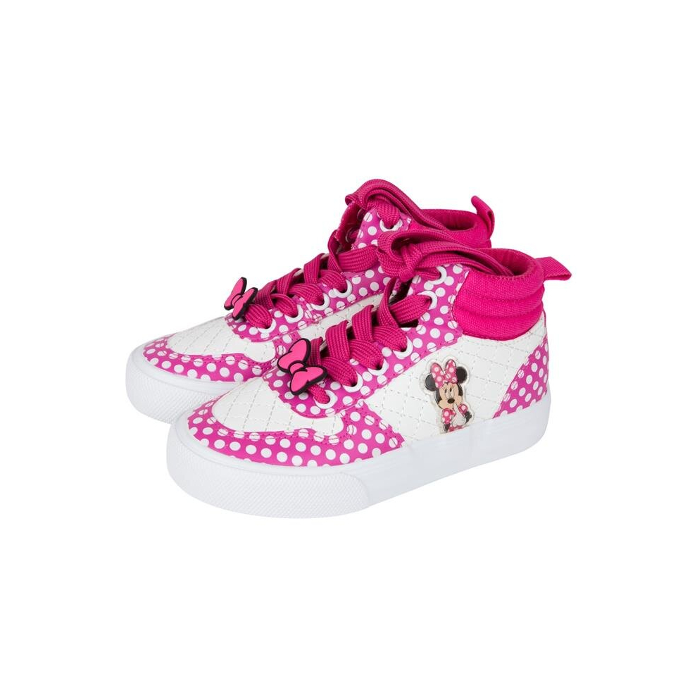 Minnie Mouse 867040-size2 Polka-Dot Pink High-Top Girls Shoes, Pink - Size 2