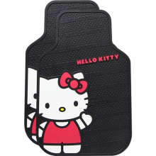 Hello Kitty 863907 Hello Kitty Wavin Hi Car Floor Mat, Black - Pack of 2