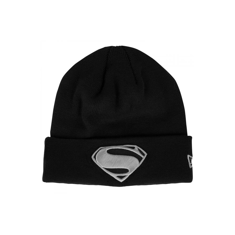 Superman 868009 Superman Justice League Logo   Era Cuffed Knit Beanie, Black