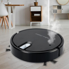 (Black) Robot Vacuum Cleaner 5-in-1 Cordless Vacuum Cleaner With Led Atmosphere Lights Humidifying Vacuum Cleaner