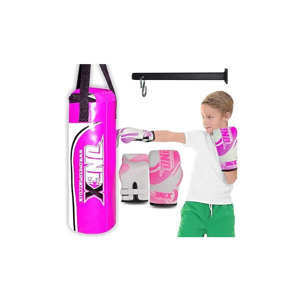 (PINK) 40cm Punch Bag Kids Junior Toy MMA Boxing Set