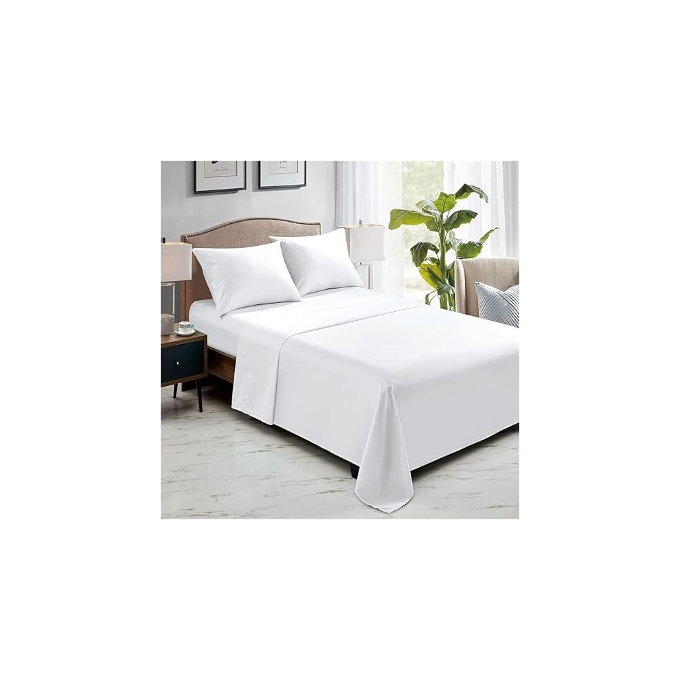 (Single (175x275 cm)) Egyptian Cotton Flat Sheet Single Double King Size