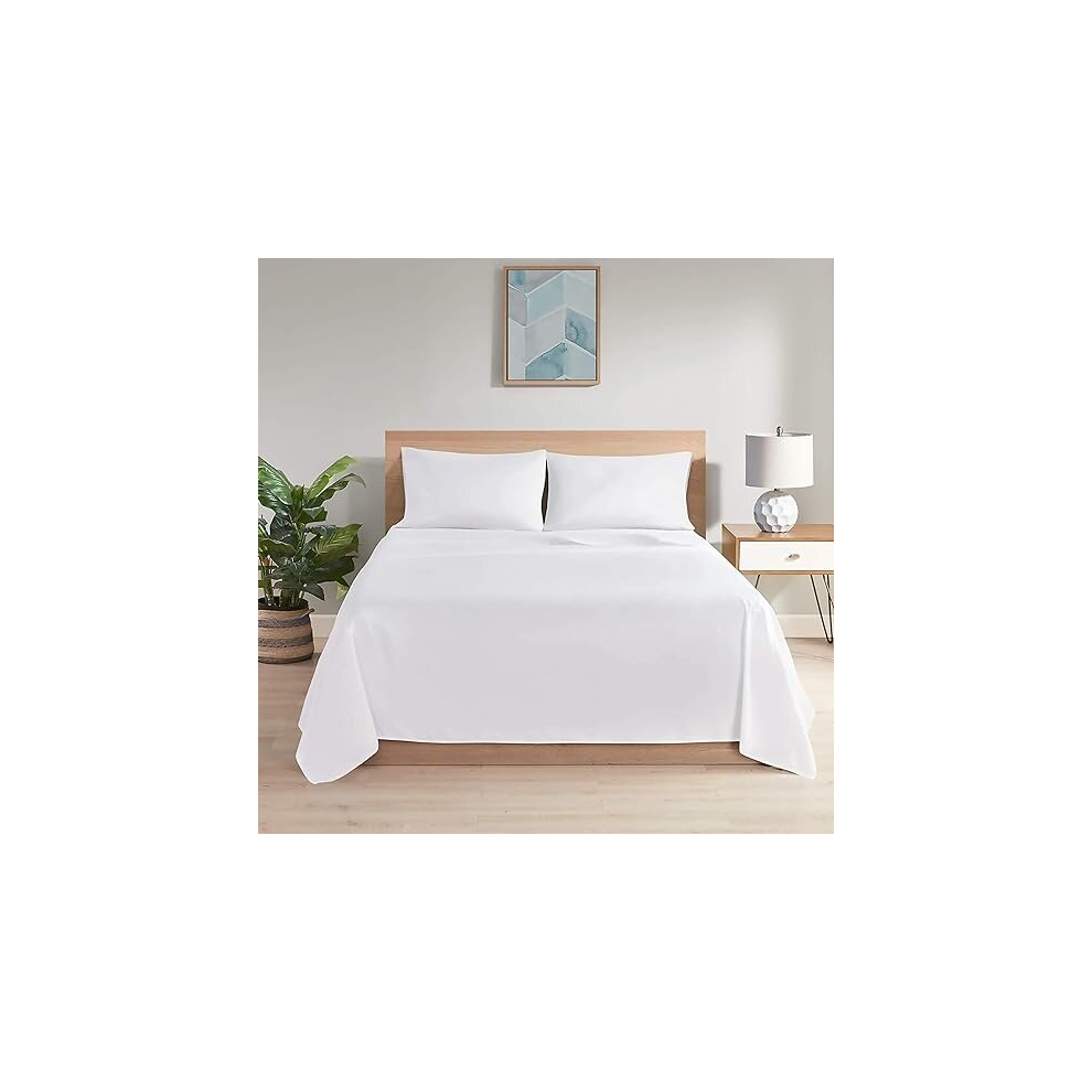 (King (270x298 cm)) Egyptian Cotton Flat Sheet Single Double King Size