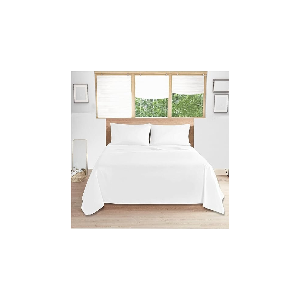 (Double (225x275 cm)) Egyptian Cotton Flat Sheet Single Double King Size